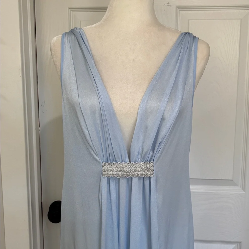 Vintage Union Made Light Blue Nylon Slip Dress - Picture 2 of 5